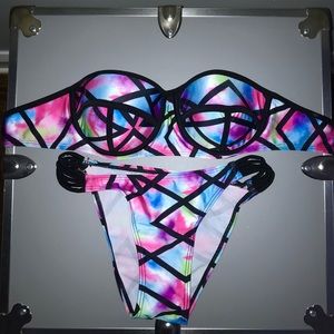 Tie-Die Neon Bikini Set!